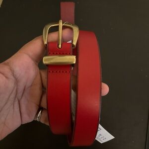 Women’s Red Leather Belt